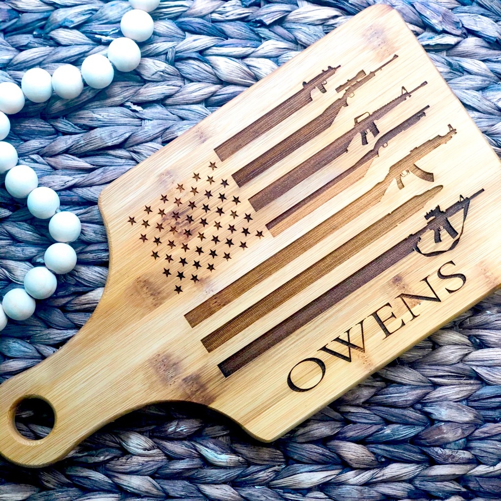 Gun Flag Cutting Board